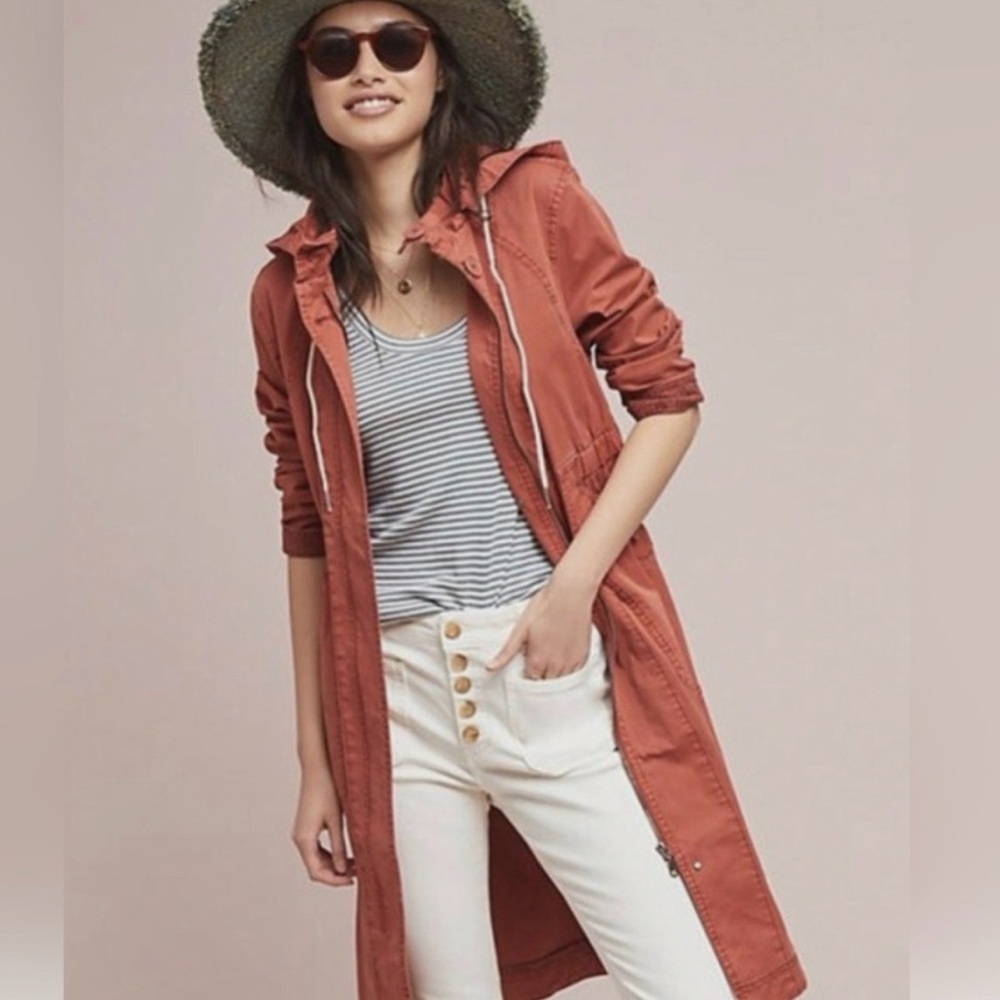 Anthropologie Rust Trench Coat